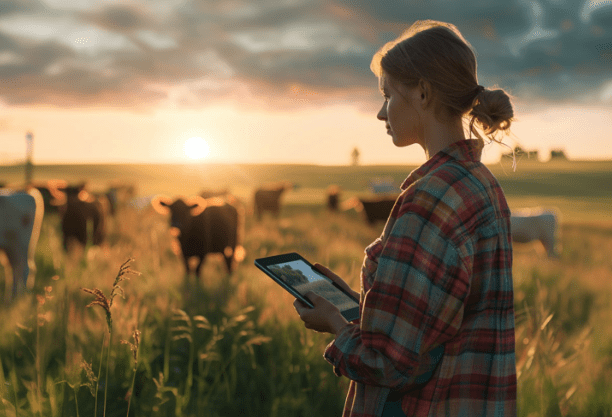 Female Farmer Holding A Tablet
