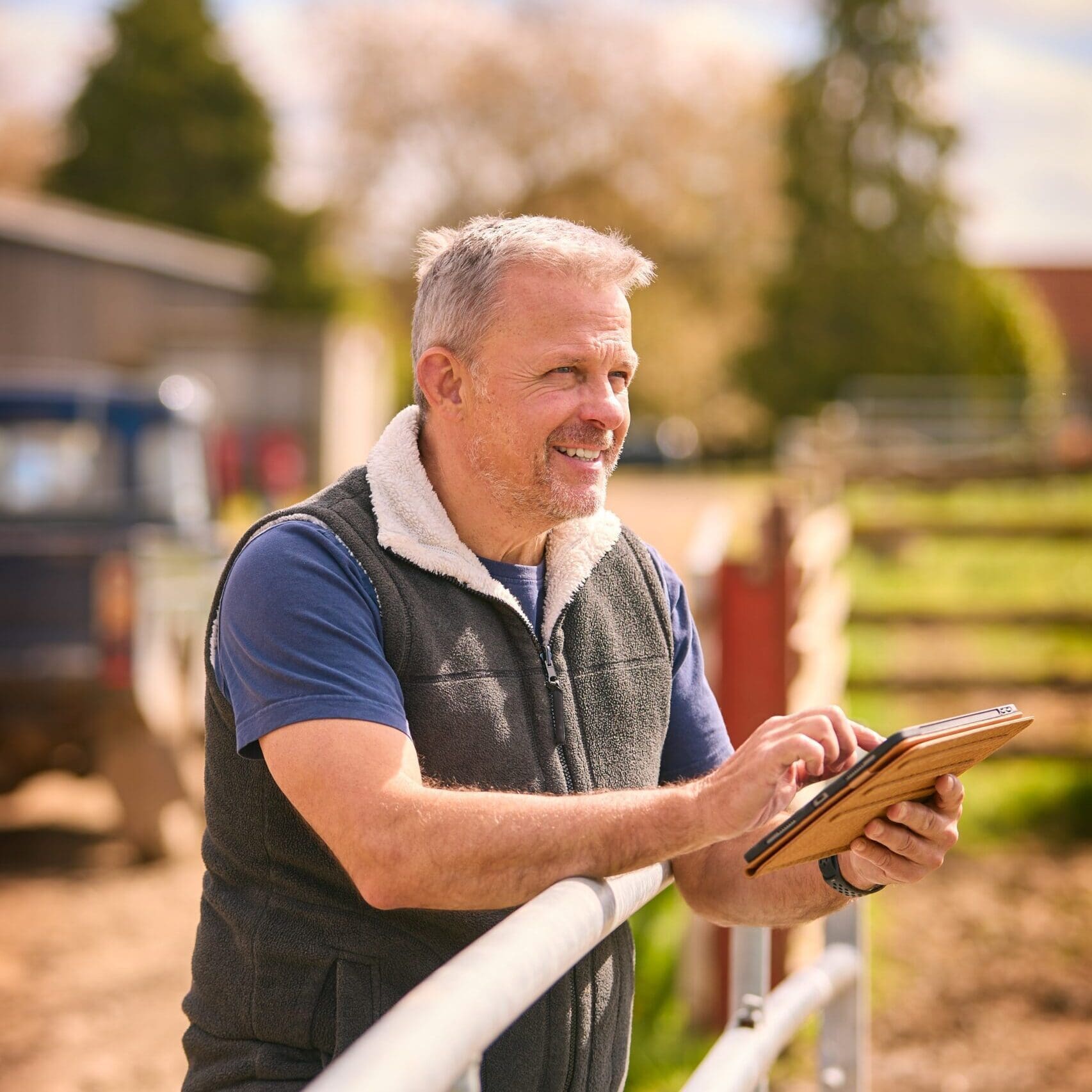Mature Male Farm Worker Standing Outside